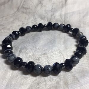 Bracelet. Black onyx, obsidian, hematite NWOT